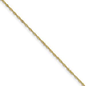 1.1mm, 10k Yellow Gold, Singapore Chain Necklace, 24 Inch
